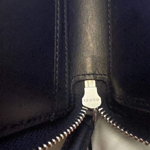 Gucci Guccissima With Web Zip Wallet In Dark Navy - Picture 7 of 10